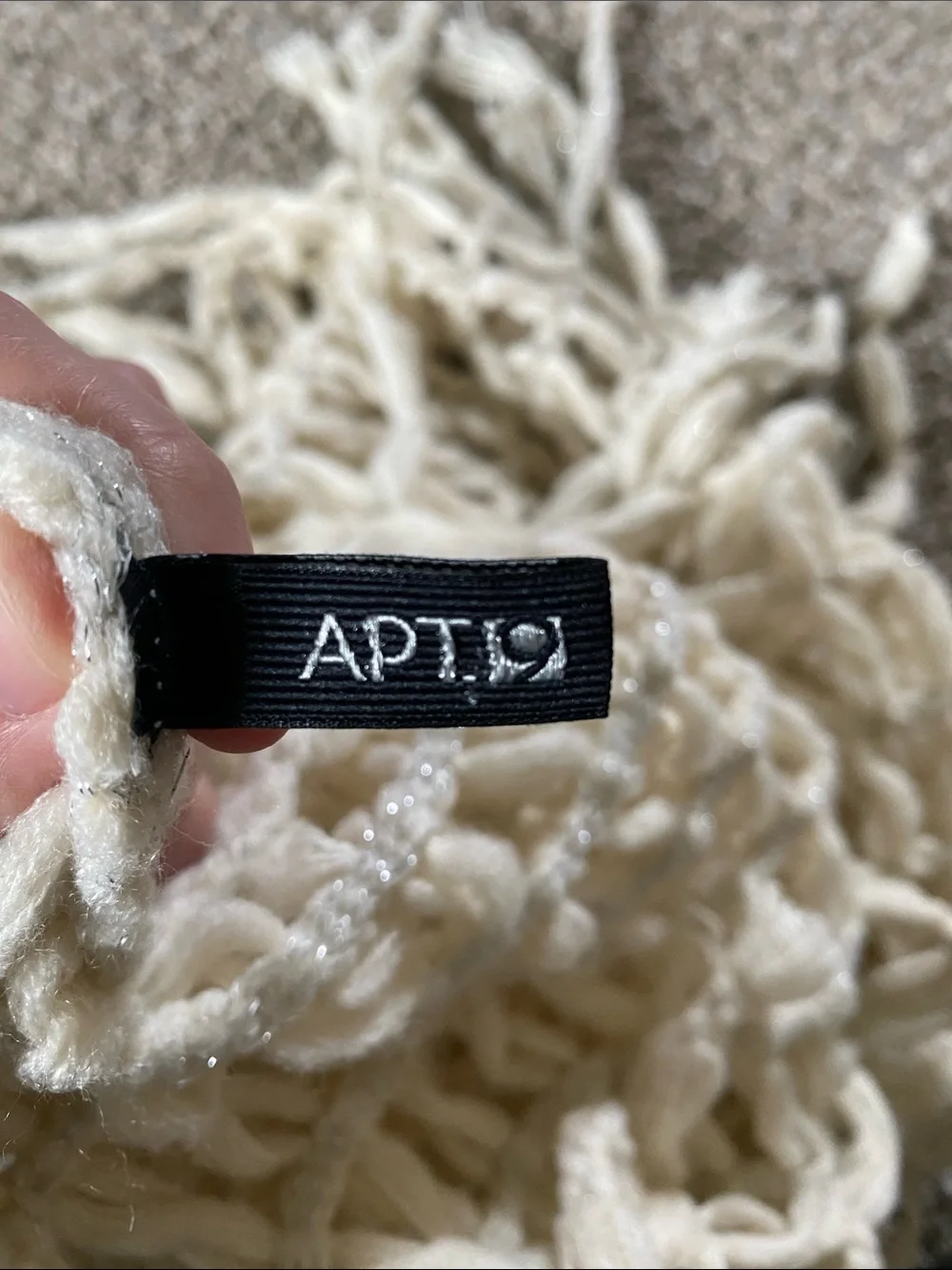 Apt. 9 Cream Open-Knit Fringe Infinity Scarf